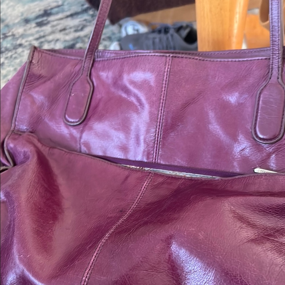 Elegant Purple Leather Tote Bag